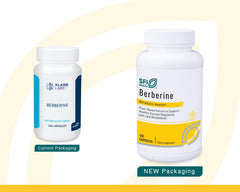 Klaire Labs Berberine HCI capsules close-up highlighting 500mg per capsule