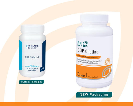 Klaire Labs SFI Health CDP Choline 250mg capsules for easy daily focus.