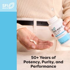 Klaire Labs SFI Health close-up packaging shows allergen-free formula.