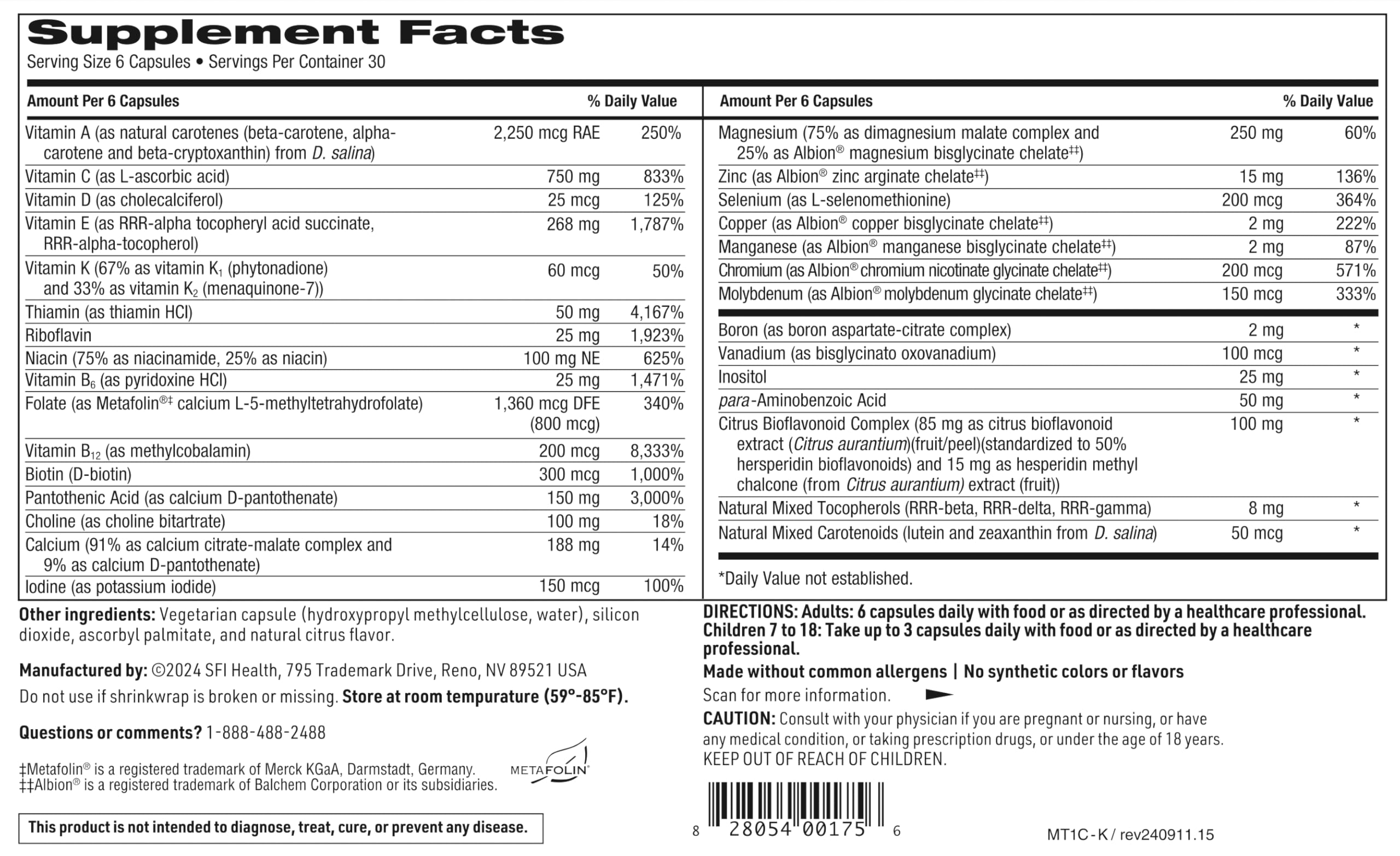 Label closeup highlights vitamin K1 and K2 inclusion.