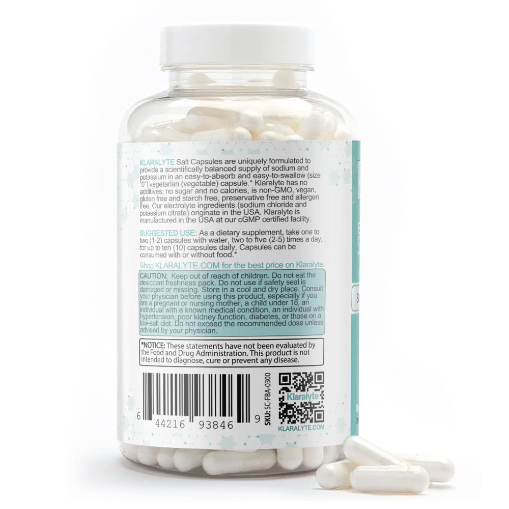 Klaralyte nutrition panel reminds users of key sodium and potassium amounts