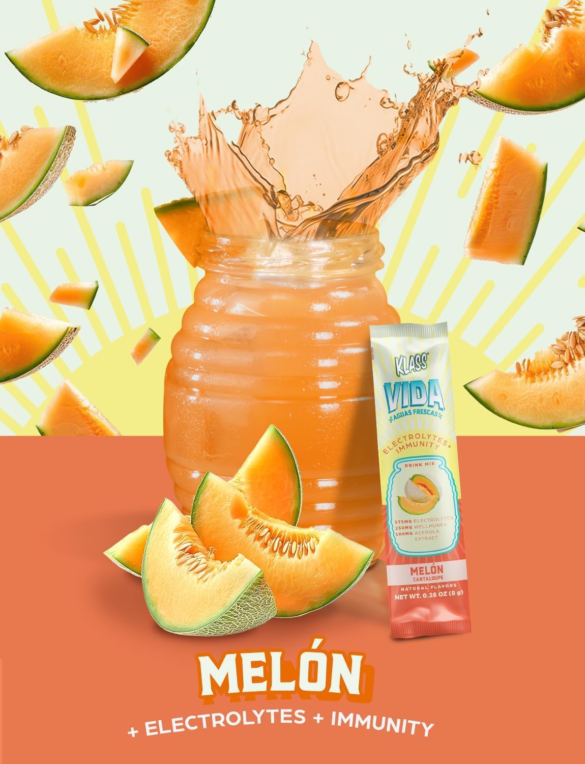 KLASS VIDA cantaloupe-closeup fruit highlights natural flavor and color