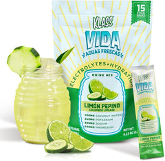 KLASS VIDA electrolyte drink mix poured for quick hydration after workouts