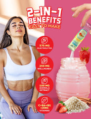 KLASS VIDA Strawberry Horchata drink in glass with vibrant color.