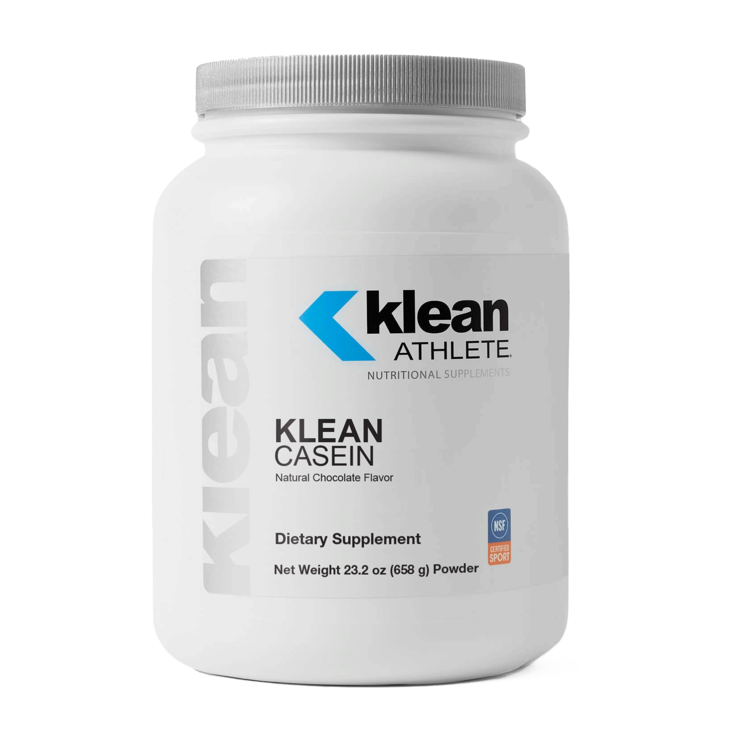 Klean Athlete Klean Casein bottle shows steady recovery support from micellar casein.