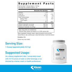 Klean Athlete Klean Casein label highlights NSF Certified for Sport verification.