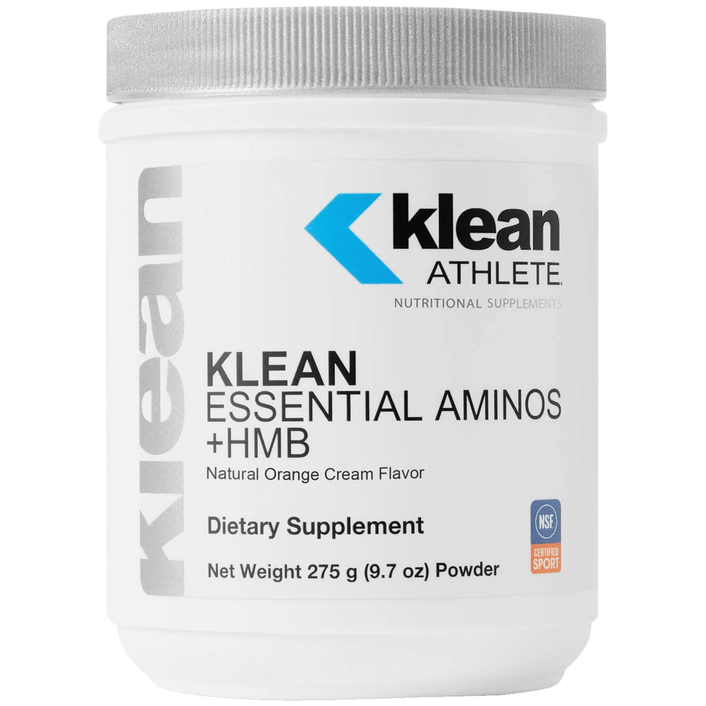 Klean Athlete Klean Essential Aminos + HMB bottle promotes lean muscle support.