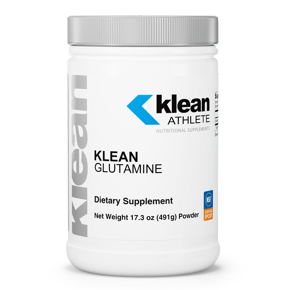 Klean Glutamine bottle pour shows immune and gut health support in action