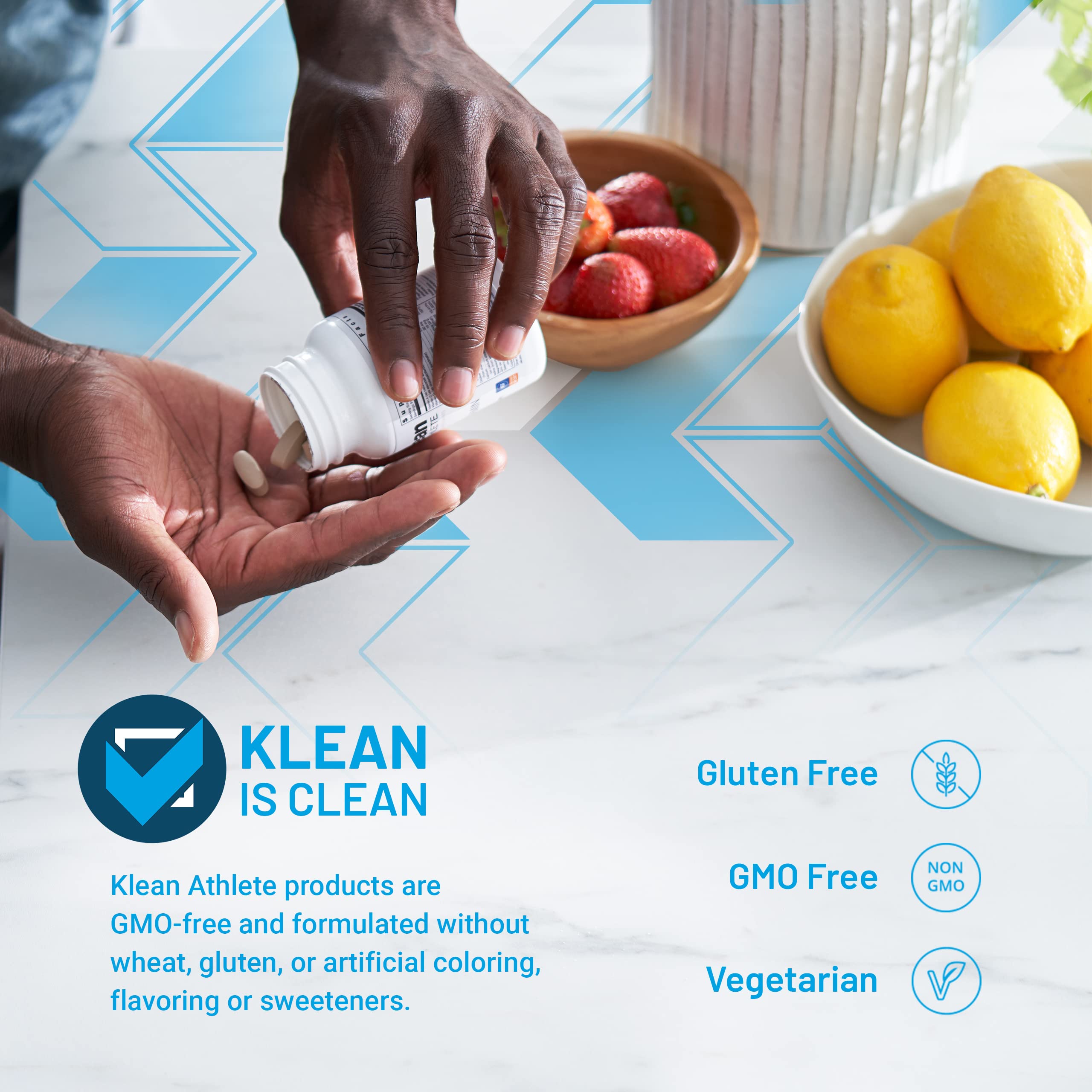 Klean Athlete Klean Multivitamin tablets outside bottle for daily supplementation