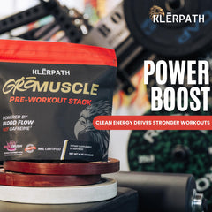 Klerpath GrōMuscle ingredients label highlights key compounds.