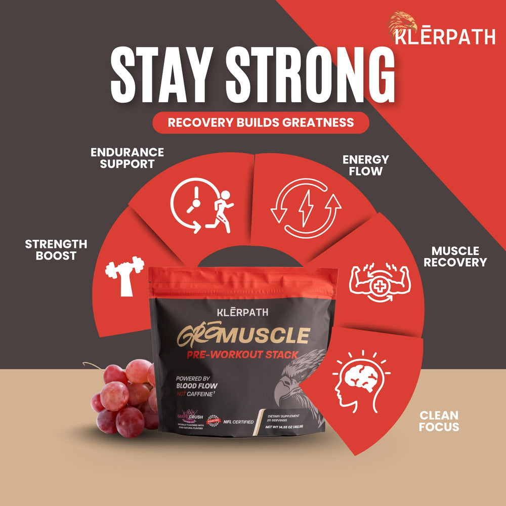 Klerpath GrōMuscle scoop and serving cup showing precise dosing.