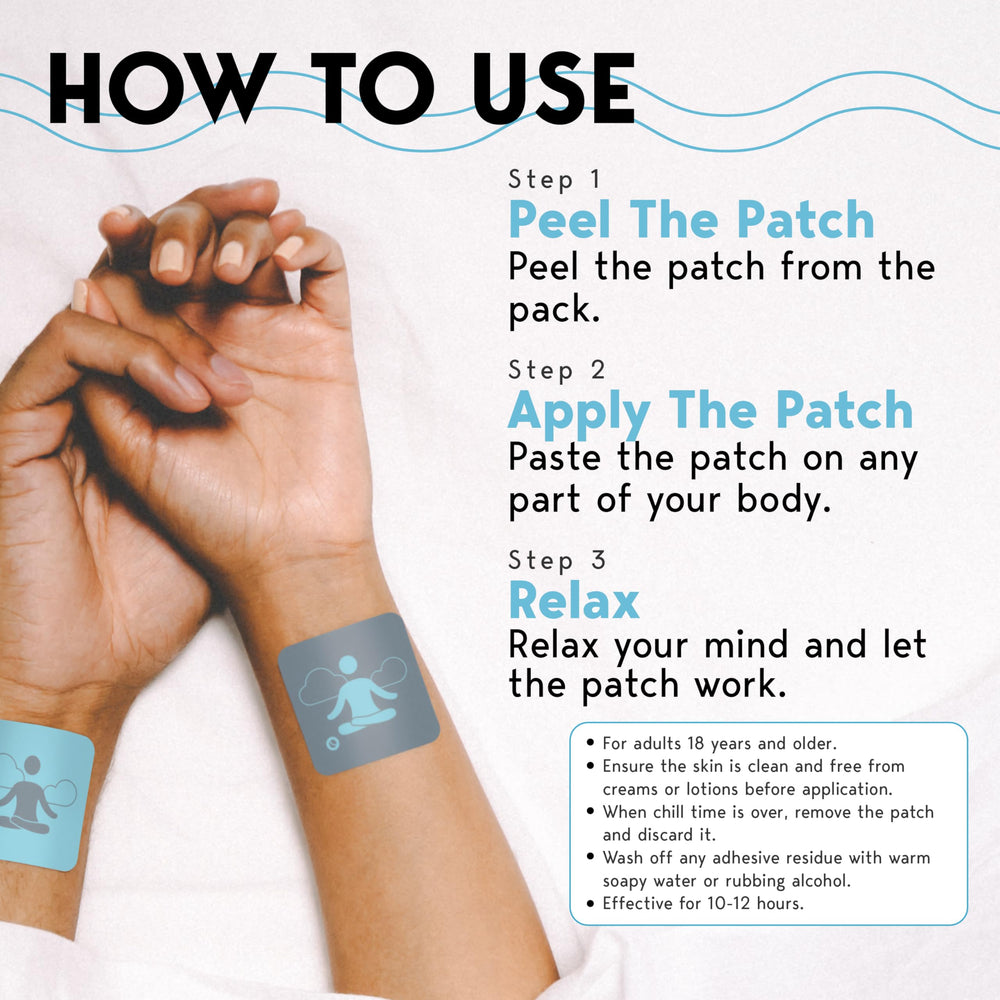 Klova Chill Patches on the foot provide easy, long-lasting calm.