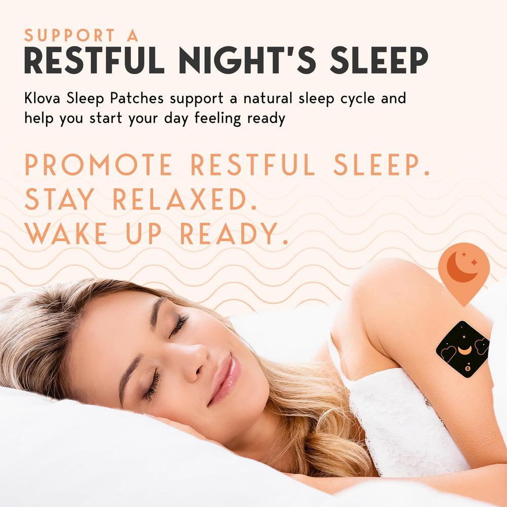 Klova Sleep Patch placed on the top of the foot for comfortable overnight wear.