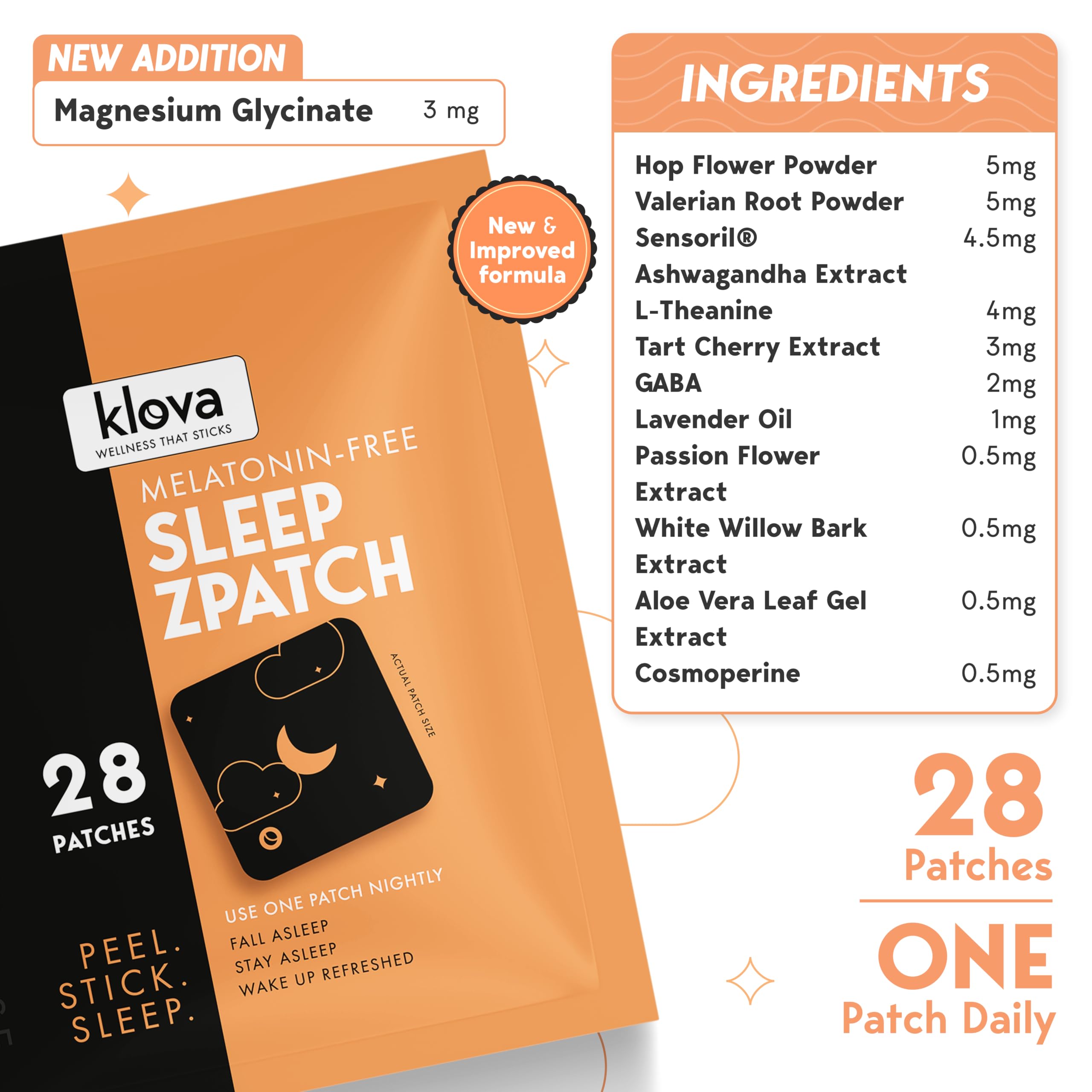 Klova Sleep Patch applied to the shoulder for convenient night placement.