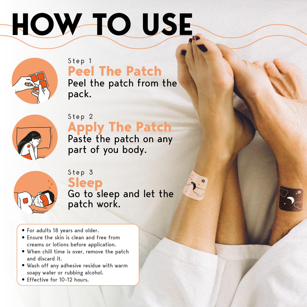 Klova Sleep Patch pack open revealing patch sheets for travel and storage.