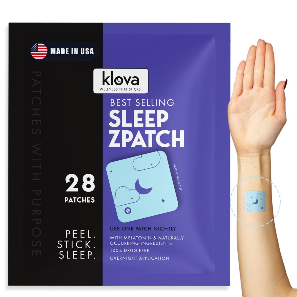 Klova ZSleep patch applied on skin for gradual overnight support