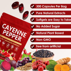 KLUNIZ Cayenne Pepper Softgels bottle featuring D3+K2 and plant extracts.