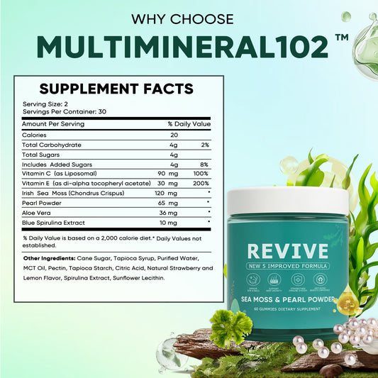 KLUNIZ gummies with pearls and sea moss highlight glow-friendly ingredients for hair and skin.