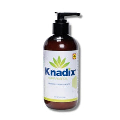 Knadix Hemp Oil Body Cream jar closeup shows rich, non-greasy hydration.