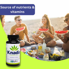 Natural ingredients in Knadix hemp oil capsule for clean supplements.