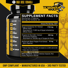 Knight Wolf Supps Turkesterone GMP facility seal indicating rigorous manufacturing standards.