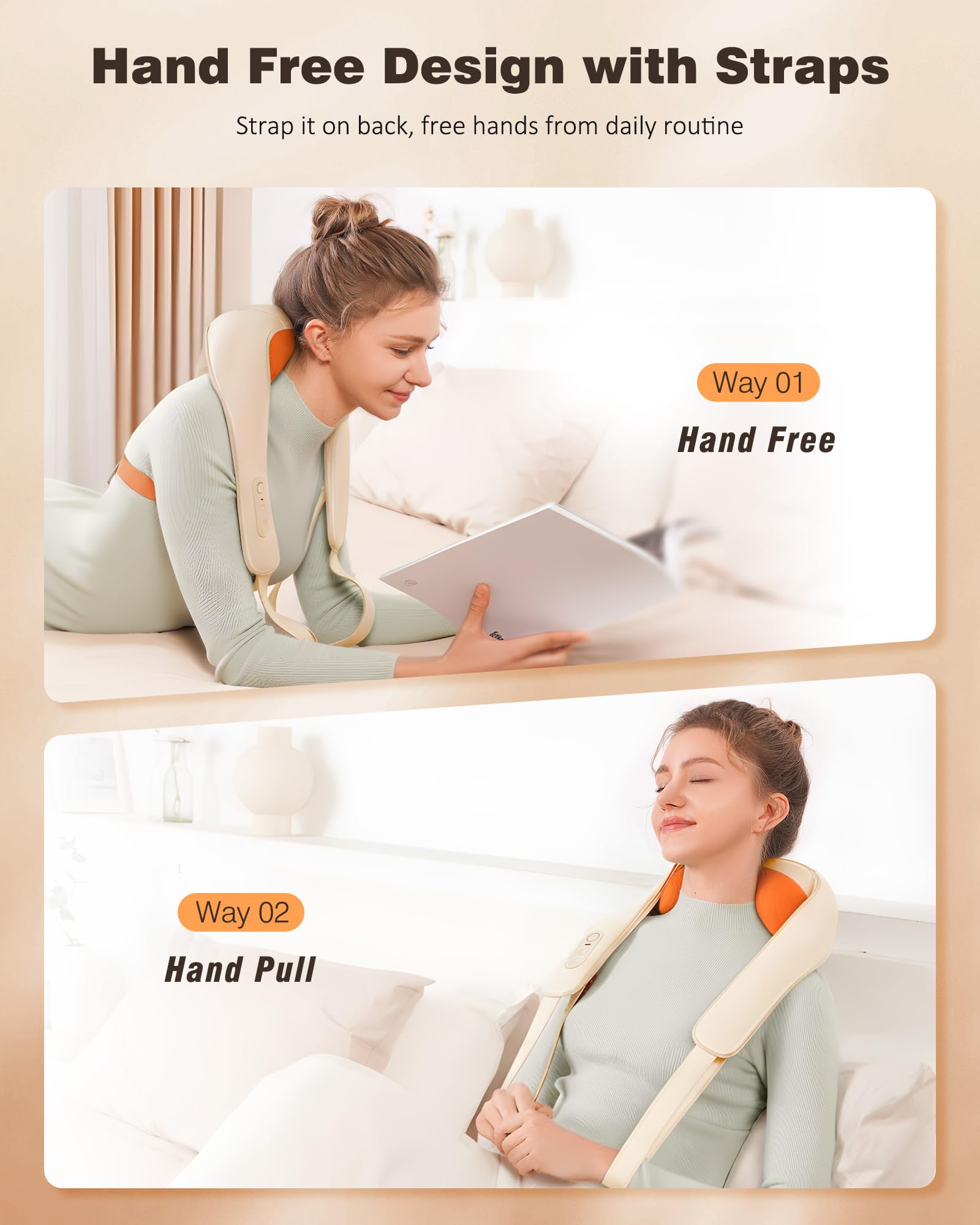 KNQZE cordless back massager lets you unwind without cables and clutter.