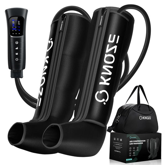 KNQZE foot-boot closeup showing targeted compression for leg relief.