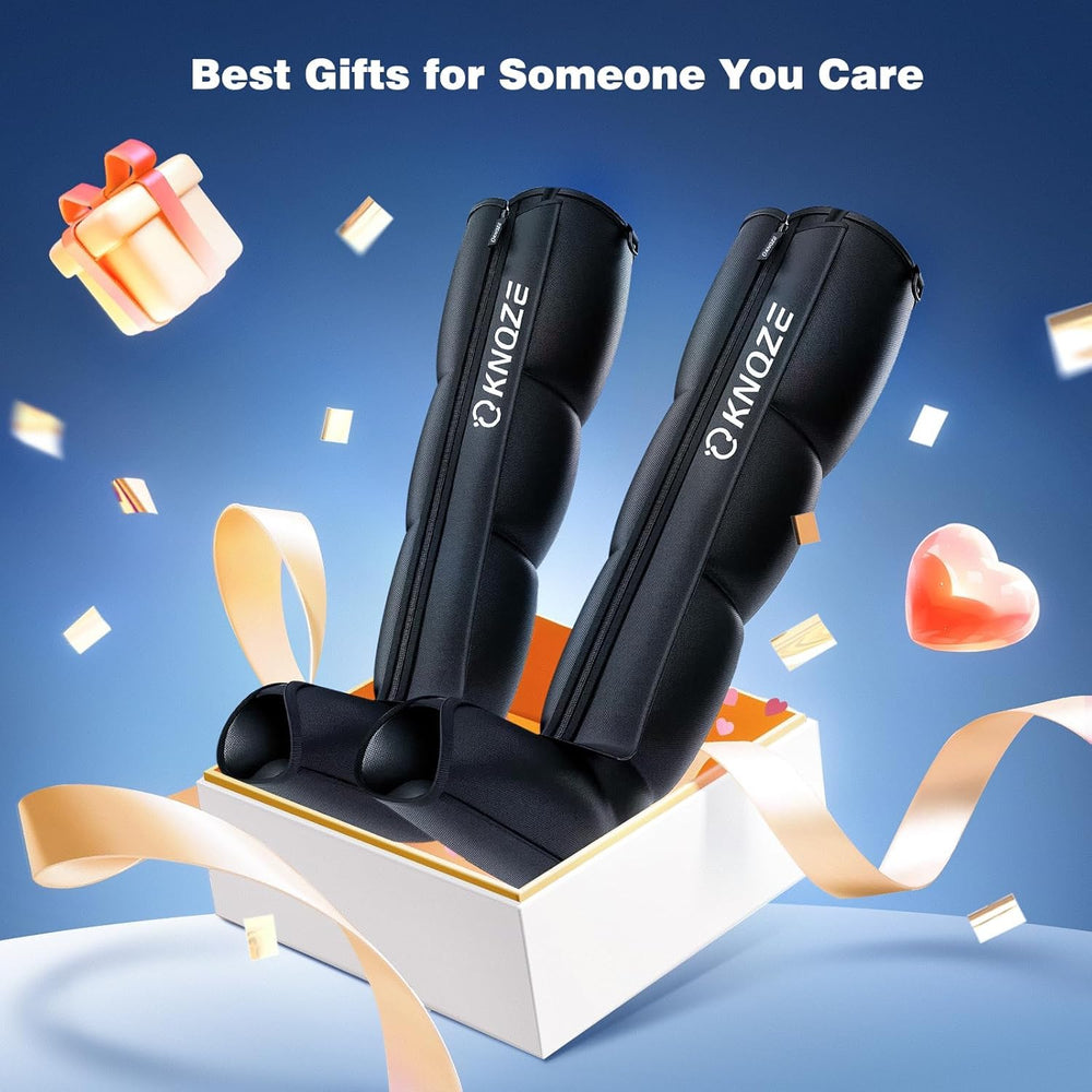 KNQZE full-leg massage session image conveys relaxing targeted relief possibilities.