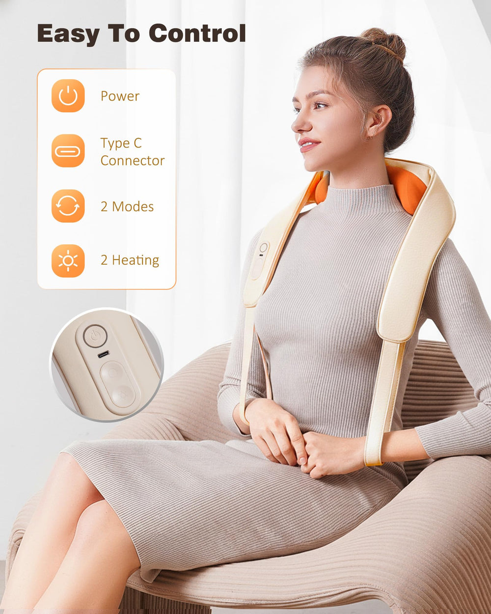 KNQZE graphene heating technology delivers steady warmth for relaxing muscles.