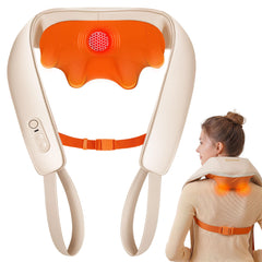 KNQZE neck massager in beige for targeted shoulder relief on the go.