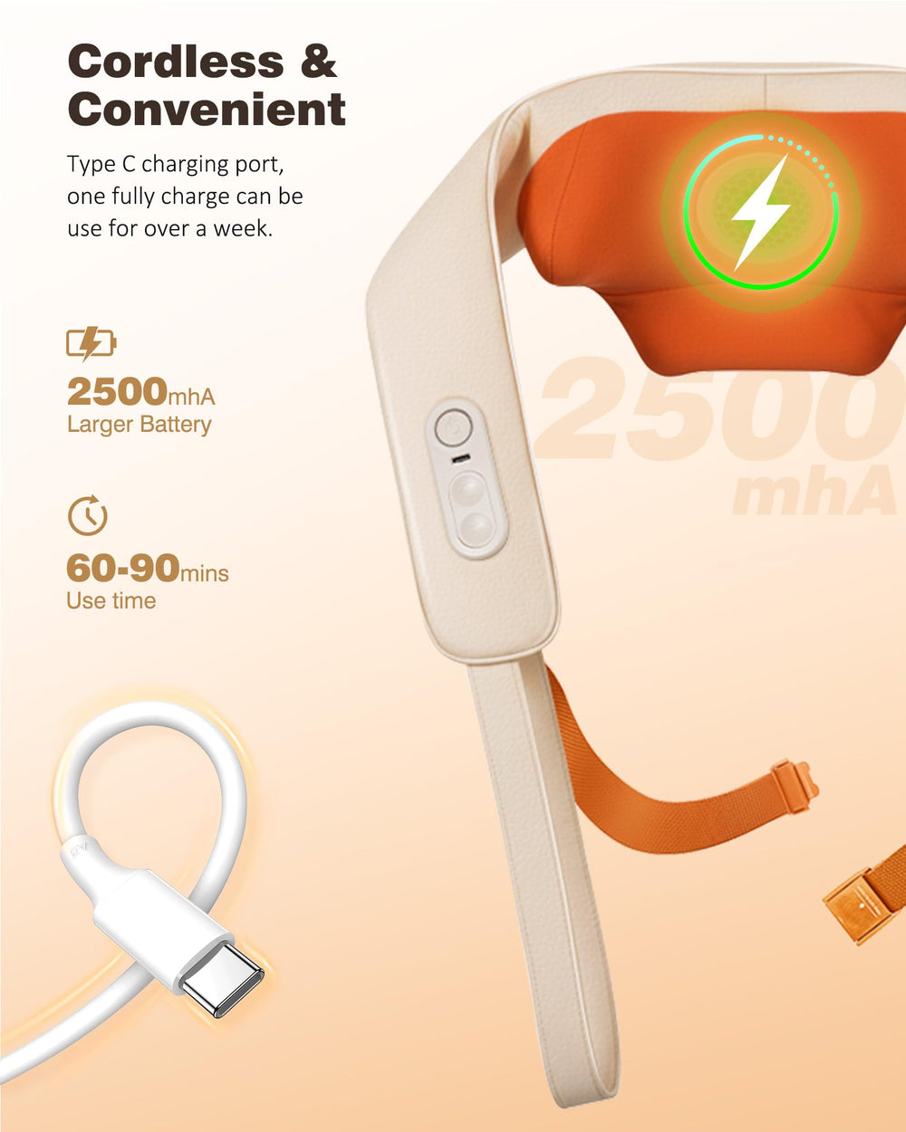 KNQZE portable rechargeable design for use anywhere without wires.