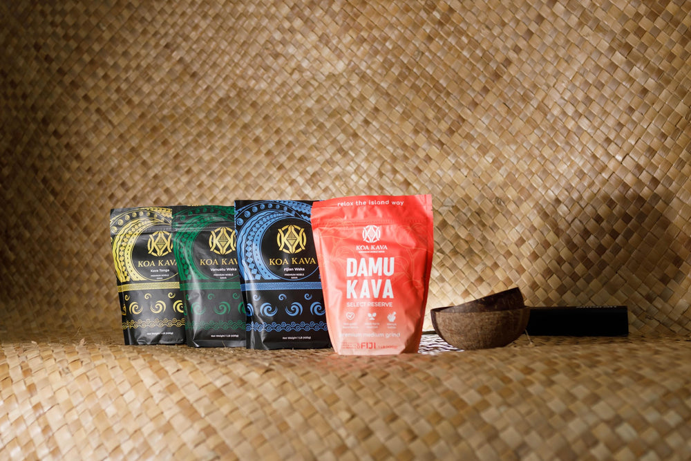 Koa Kava Damu powder texture close-up with earthy aroma