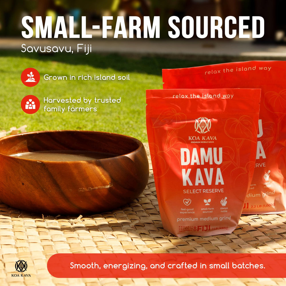 Koa Kava Damu label highlights limited batch from Savusavu farm in Fiji