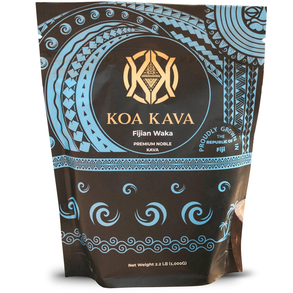 Koa Kava Fijian powder in bulk packaging for balanced calm.