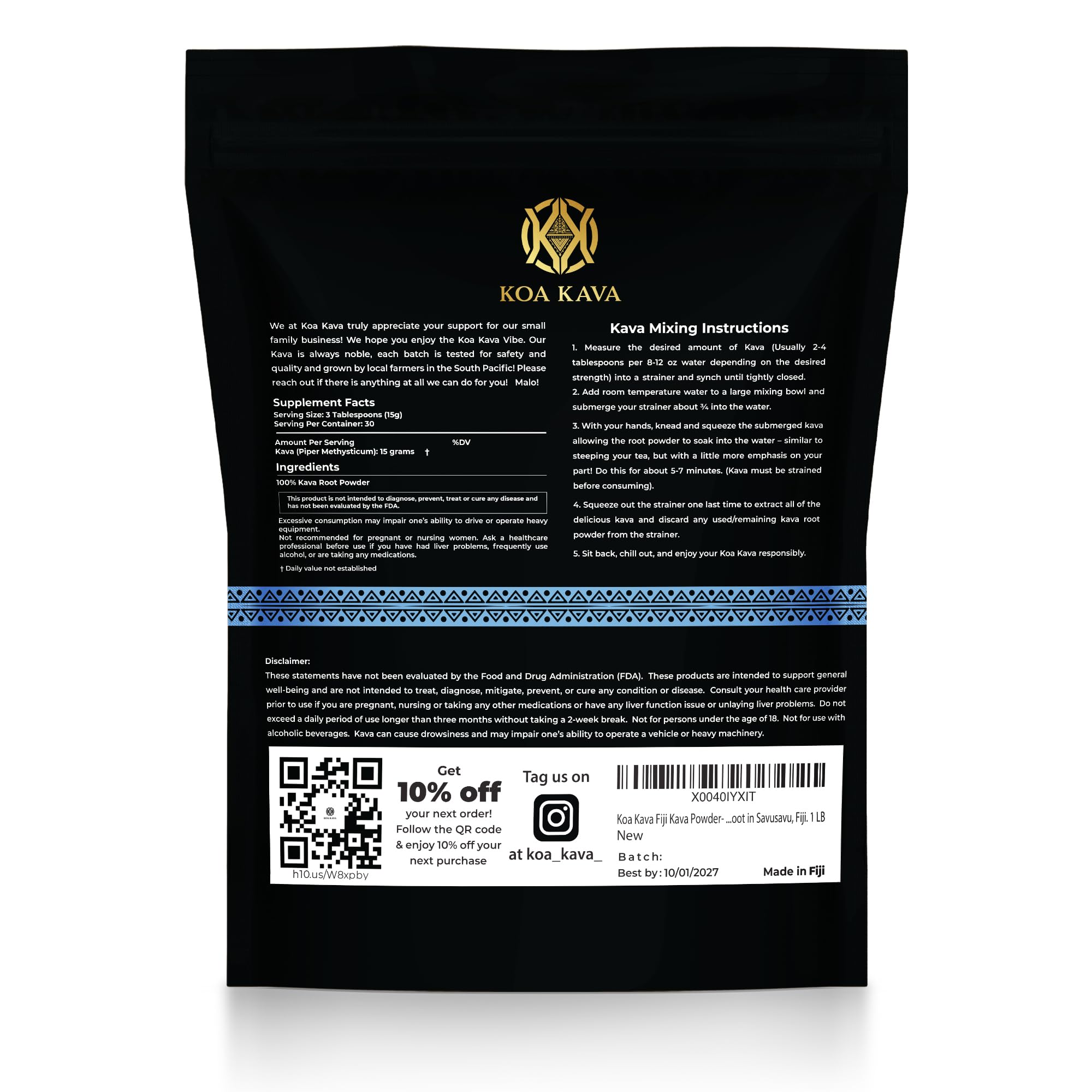 Koa Kava noble root demonstrates premium quality.