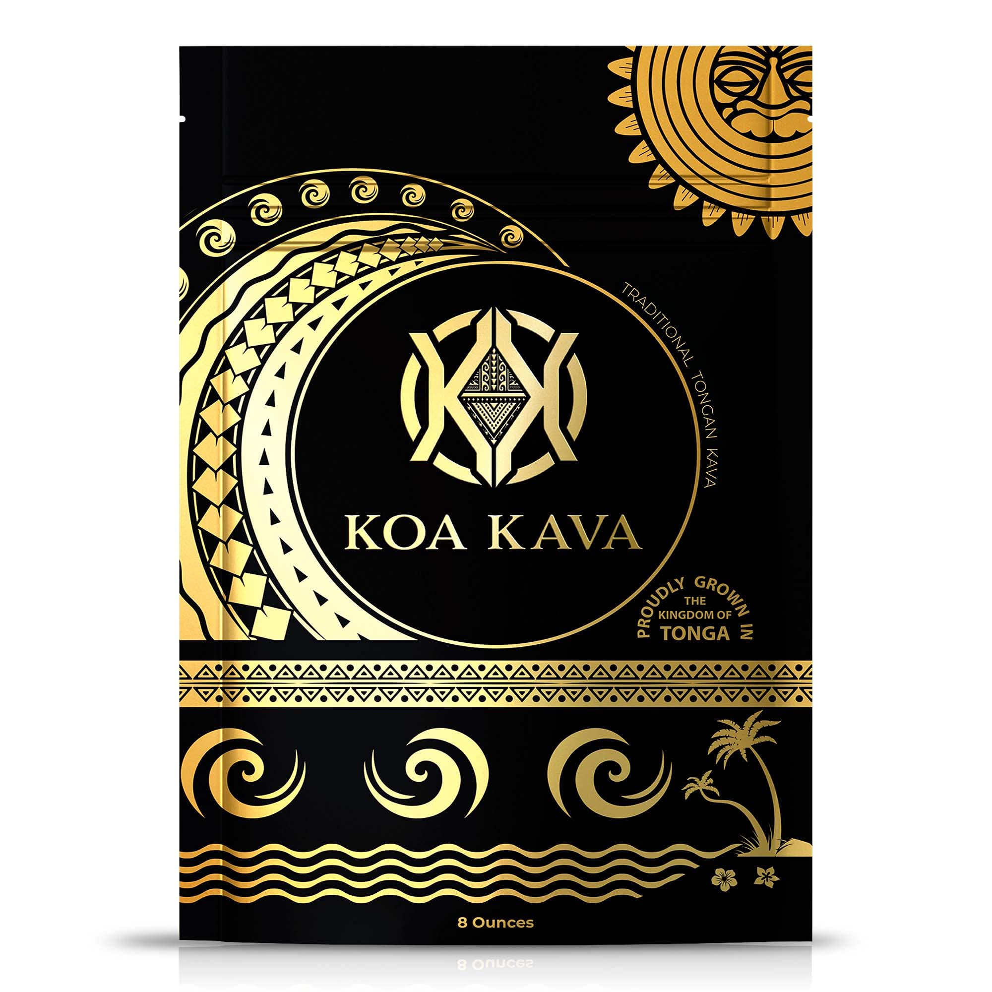 Koa Kava Tongan Kava Root Powder in a jar highlights premium noble kava for a relaxed evening.