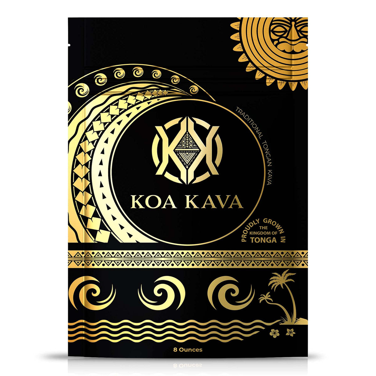 Koa Kava Tongan Kava Root Powder in a jar highlights premium noble kava for a relaxed evening.