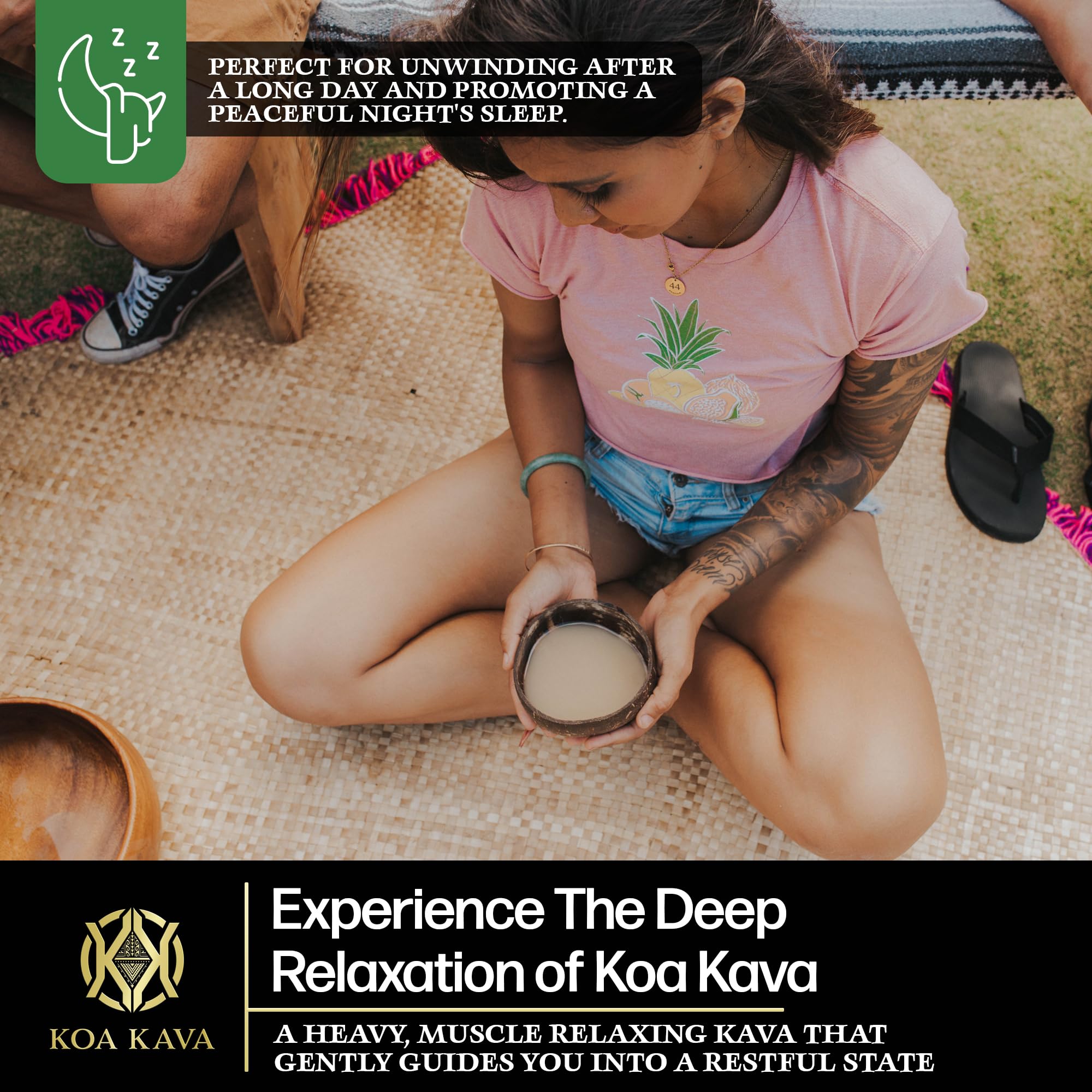 Koa Kava Vanuatu powder measuring spoon ready for a soothing ritual