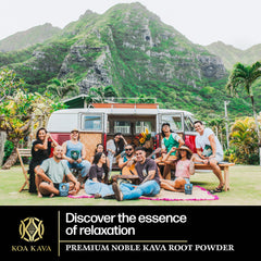 Koa Kava Vanuatu powder packet open reveals natural, additive-free product