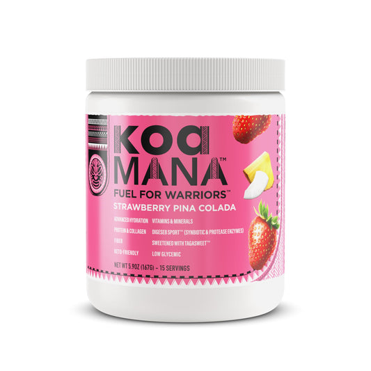 KOA WARRIOR MANA pina colada tub front view for workout hydration