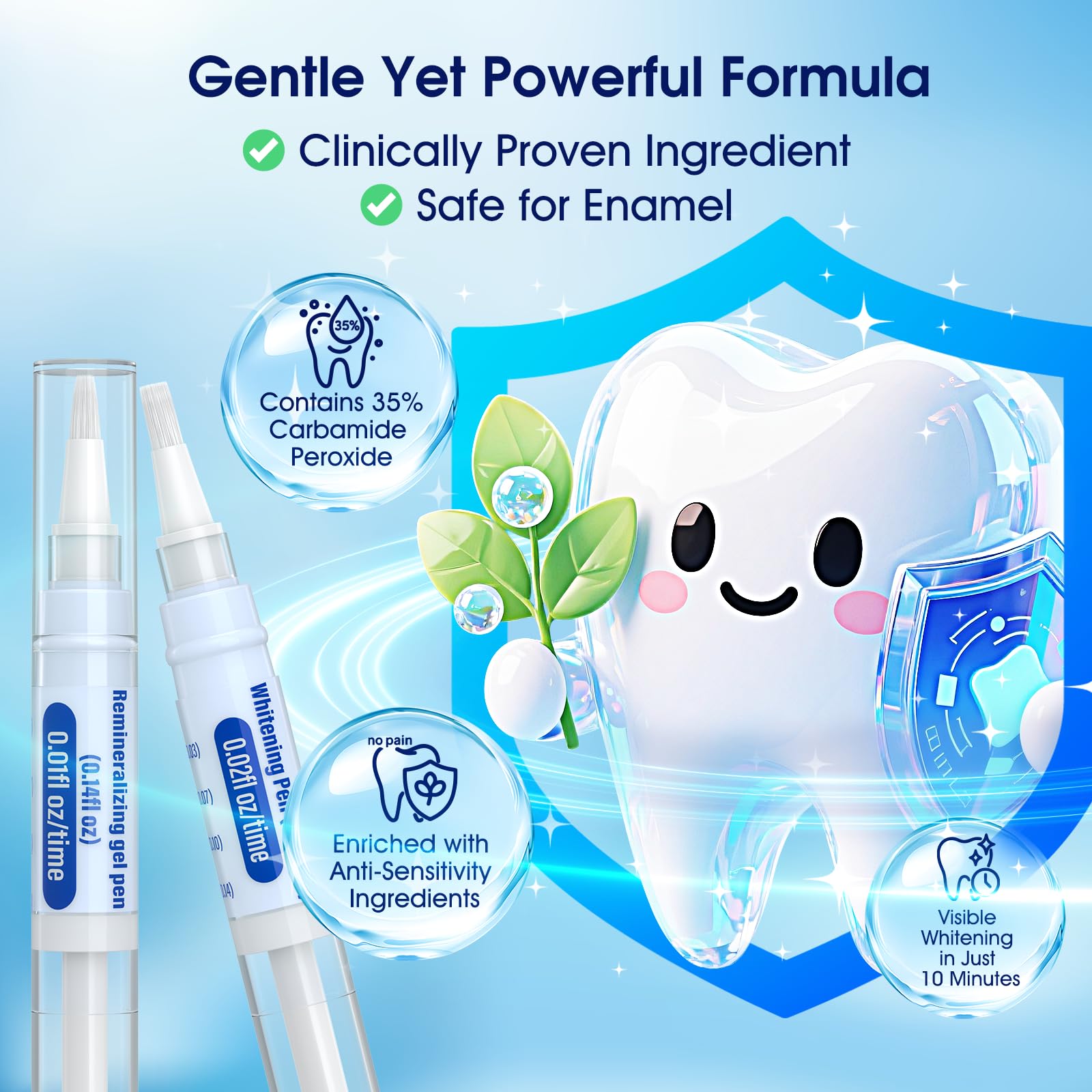 KOAEO Spearmint gel provides refreshing flavor during whitening.