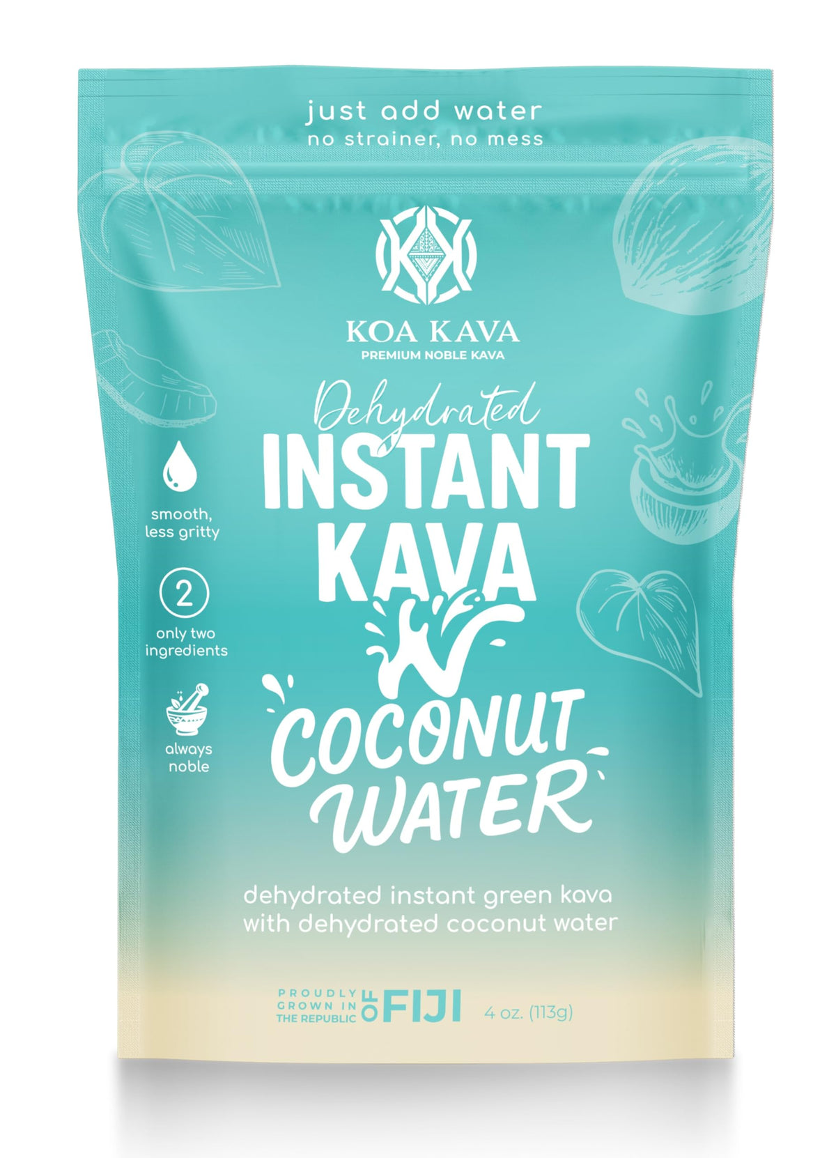 Koa Kava instant powder with coconut water ready mix for quick home prep