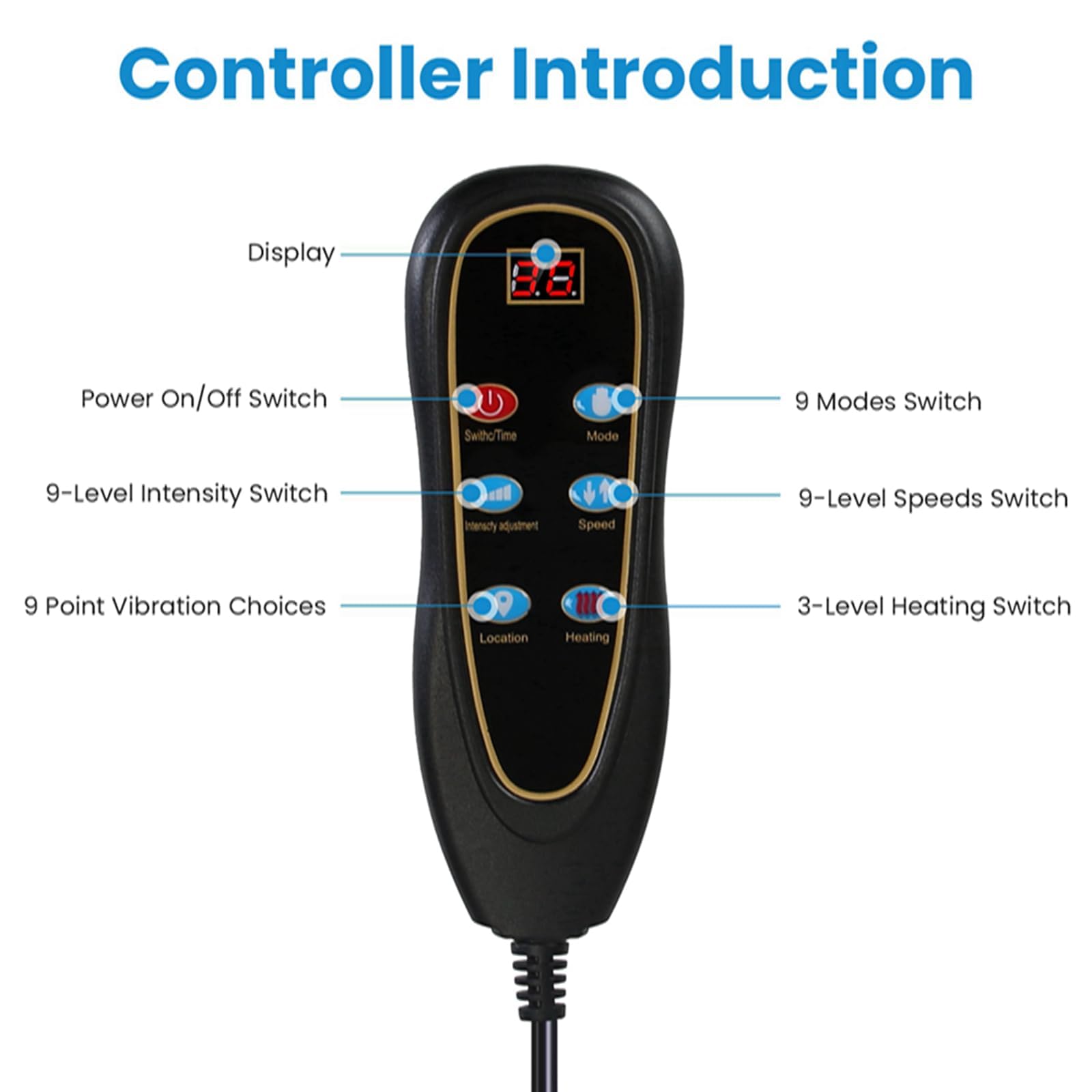 KOCASO foot massager with 32 nodes and heat for tired feet