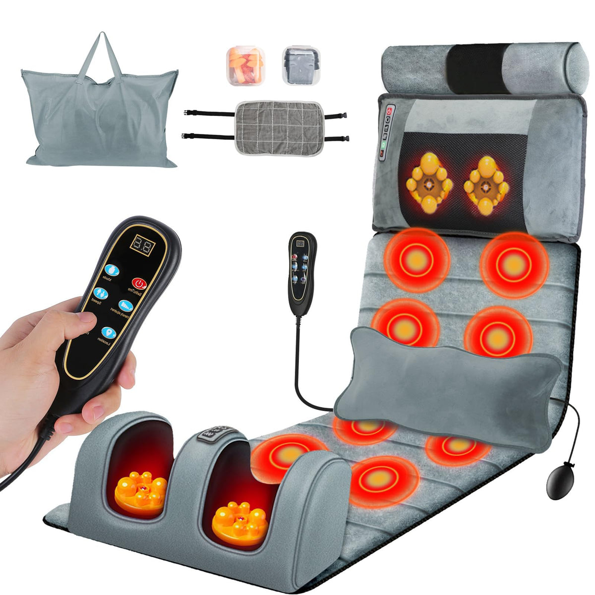KOCASO full body massage mat with heat targets the back for soothing comfort