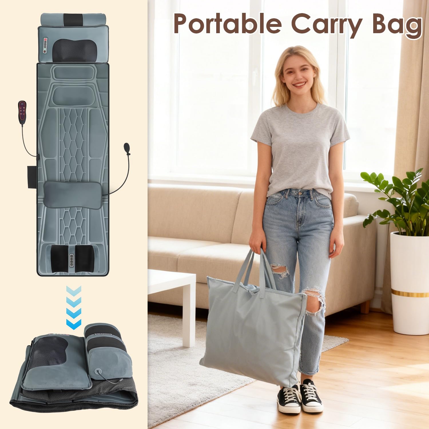 KOCASO anti slip bottom keeps the mat securely in place