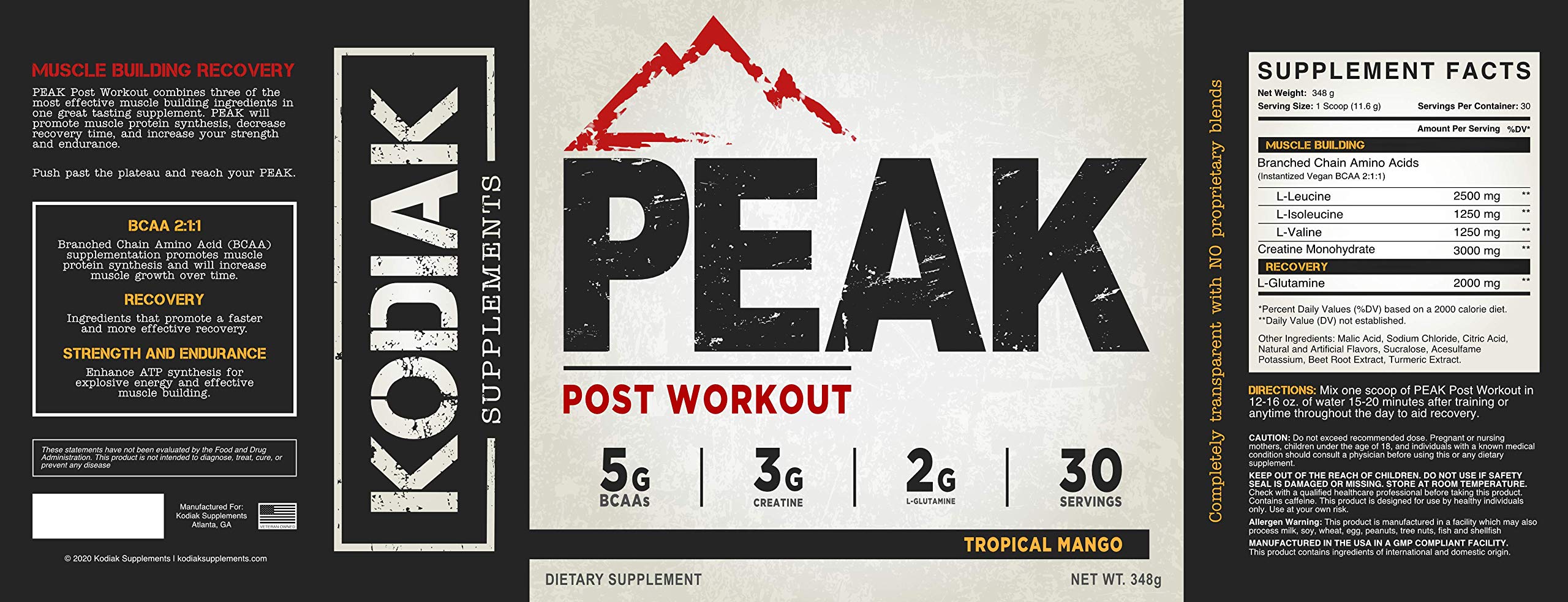 Peak Post Workout package placed in a gym bag for use