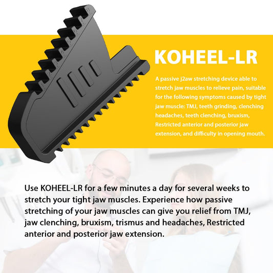Person uses KOHEEL LR before work to ease jaw clenching