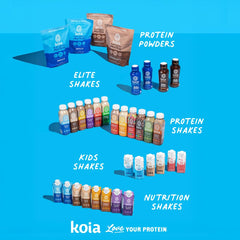 Koia Elite dairy-free gluten-free non-GMO label.