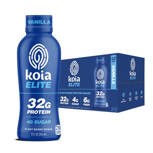 Koia Elite Vanilla Shake bottle for on-the-go protein fueling.