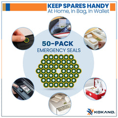 KOKAND durable oxygen washer pack image underscoring 50-pack value for regular replacements